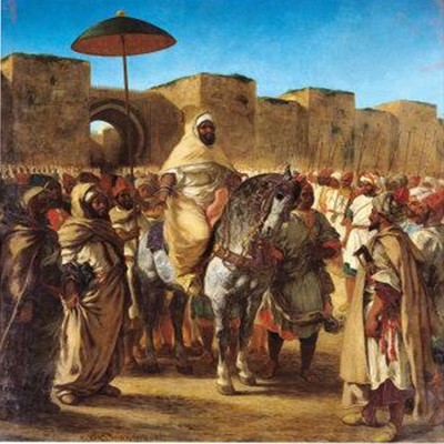 Eugene Delacroix Sultan de Marruecos abandonando su palacio, 1832