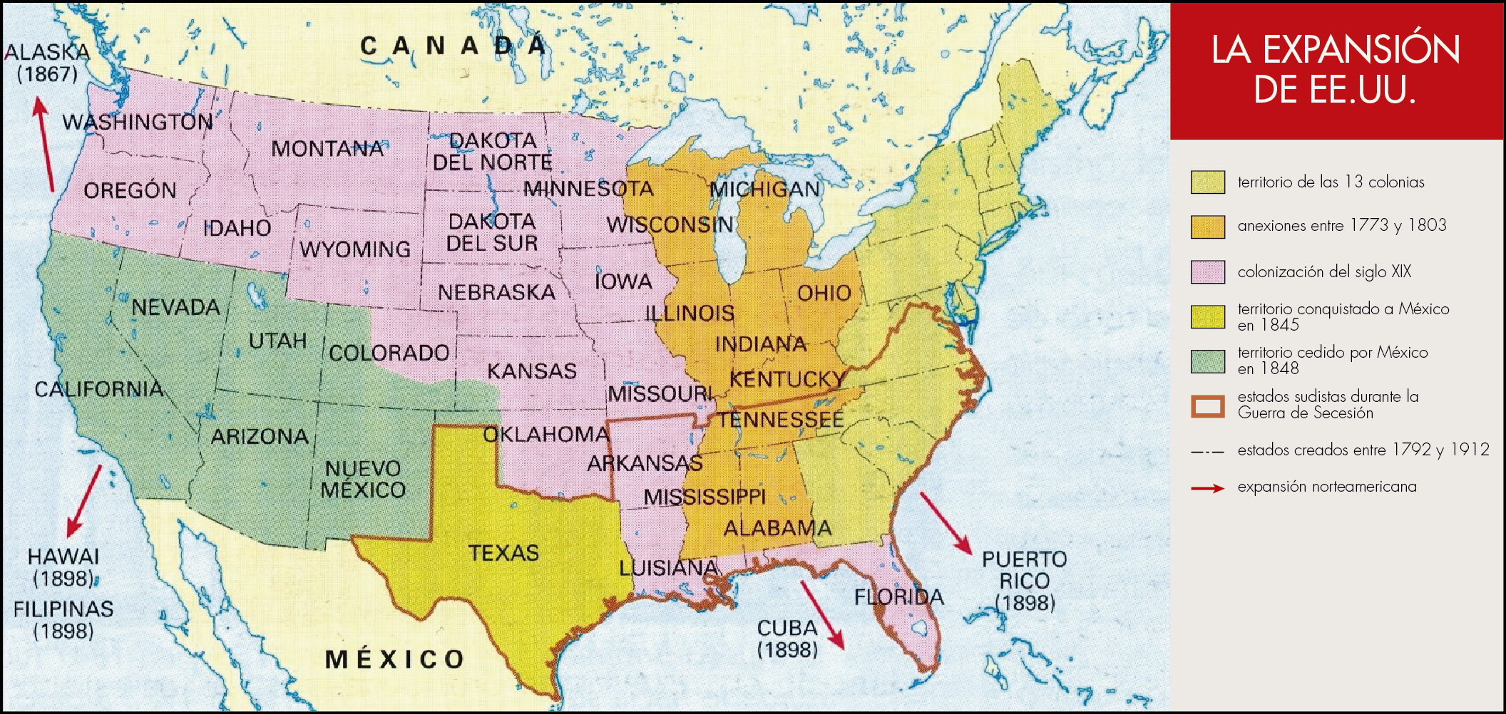 Guerras En Estados Unidos Mapa