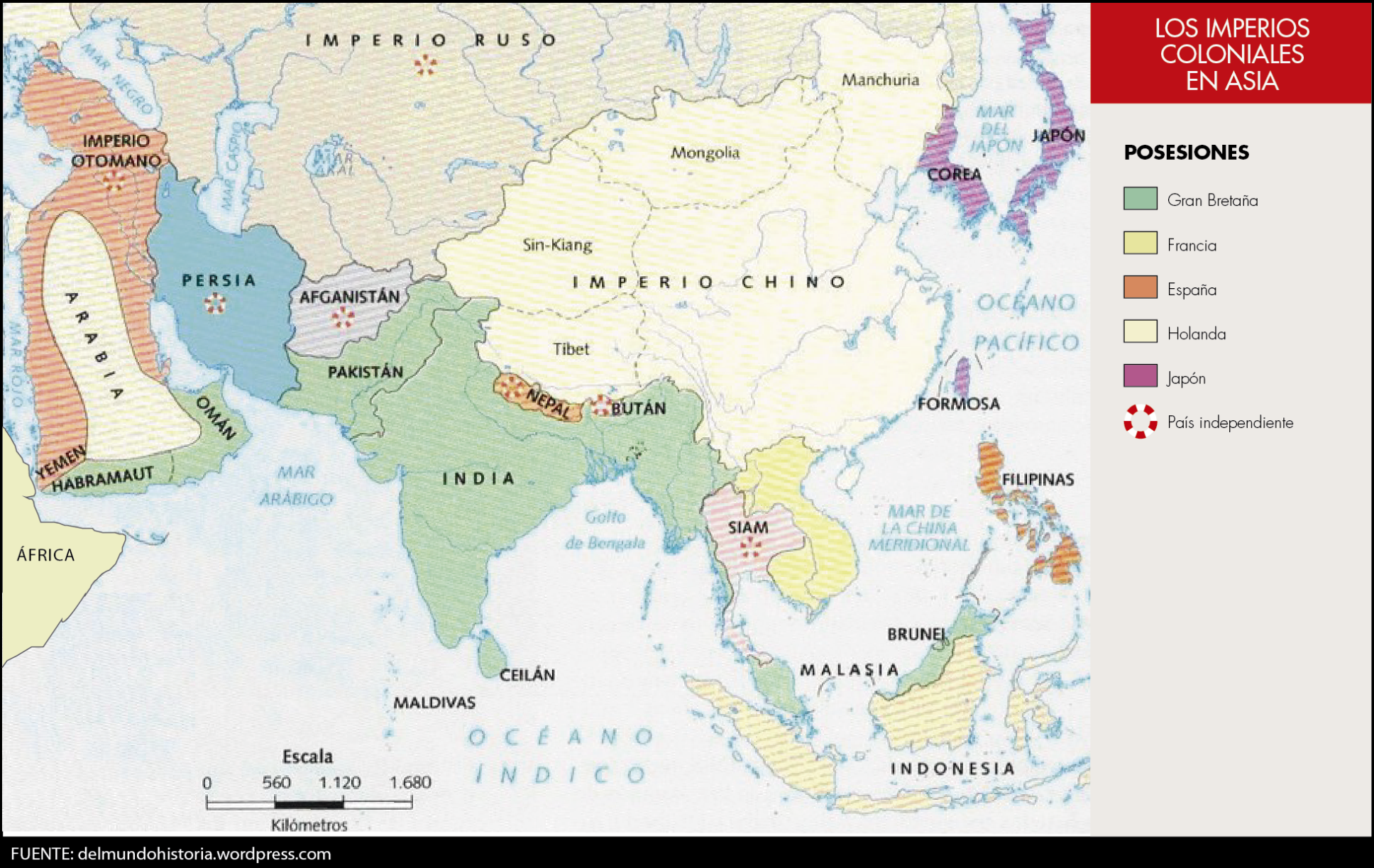 Los imperios coloniales en Asia