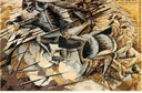 UMBERTO BOCCIONI, LA CARGA DE LAS LANZAS (1915).