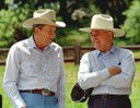 REAGAN Y GORBACHOV EN EL RANCHO DEL PRIMERO EN CALIFORNIA.